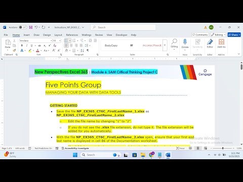 New Perspectives Excel 365 Module 6 SAM Critical Thinking Project C Five Points Group/NP_EX365_CT6C