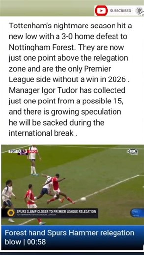 Tottenham's Nightmare Continues: 3-0 Home Loss, One Point Above Relegation 😳⚽ #tottenham #relegation