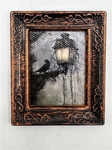 Miniature Framed Raven Picture, Haunted Dollhouse Spooky Wall Art, 1:12 Scale - Etsy