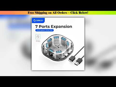 ORICO Transparent Series USB HUB Multi 4 7 Port High Speed USB30 Splitter With Micro USB Power Port