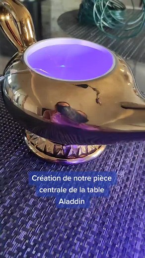 Notre centre de table Aladdin #wedding #disneywedding #aladdin #disney #couple #diy