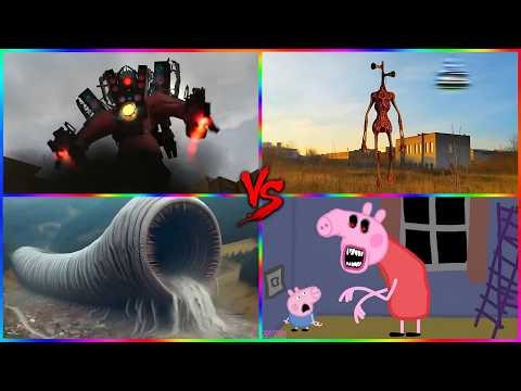 📹 Sheriff Head Eater vs Siren Head vs Giant Sewer Worm vs Evil Peppa – Tiles Hop Rush 🎶 Who Wins? 🔥