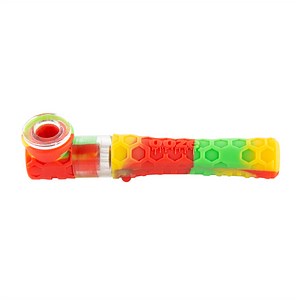 Piper Silicone and Glass Hand Pipe in Rasta - Dry Herb | Ooze