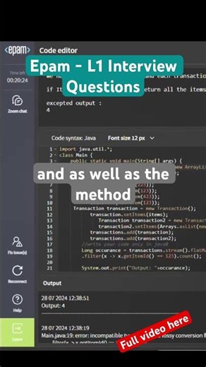 Java Interview Prep:Epam 1st Round Questions Explained! #shorts #javainterviewquestions #epam #java