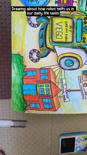 drawing topic- how robot helps us in our daily life tasks. #robotart #robodance #roboticsculpture