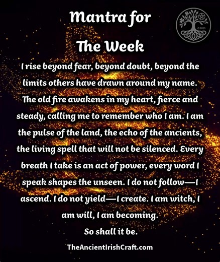 24K views · 777 reactions |  TheAncientIrishCraft.com  Many Blessings, Sorcha Lunaris  Keeper of The Ancient Craft. #TheAncientIrishCraft #mantra #witch | The Ancient Irish Craft | Facebook