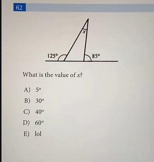 Geometry Problem | Finding the Missing Angle | SAT Prep | Math Problem