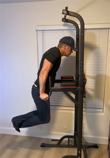 This Adjustable Pull Tower has adjustable Heights, you can do pull ups, dips, & ab workouts. Nice for those home workouts. #pullupbar #workoutequipment #gymequipment #homegym #homegymequipment