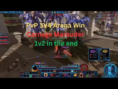 SWTOR PvP Arena Win Carnage Marauder Won the 3v4 & 1v2 fight in the end