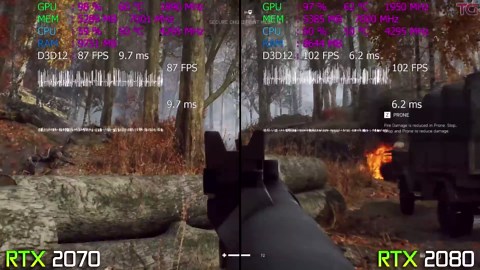 RTX 2070 vs RTX 2080 test in 9 games