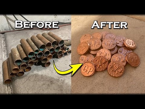 Turn Scrap COPPER Pipes Into Custom Golden Coins At Home - Custom Coins Made Easy