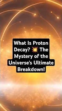 What Is Proton Decay? 💥 The Mystery of the Universe's Ultimate Breakdown! #space #universe #science