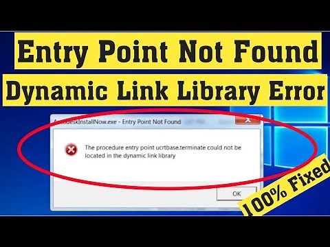 How To Fix Entry Point Not Found Dynamic Link Library Fixed Windows 10 \ 8 \ 7