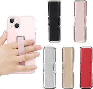 Phone Holder for Hand, CISID 5 Pcs Phone Gripper for Back of Phone Grip Phone Finger Holder Suitable for iPhone Samsung and Most Smartphones(Black,Silver,Rose Gold,Gold,Red 5PCS)