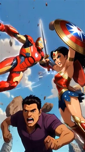 Wonder Woman vs.Robot Attacking And Iron Man #movie #4kstatus #ironman #wonderwoman