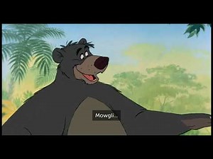 Mowgli didn't want to leave the jungle and ran away on Baloo.