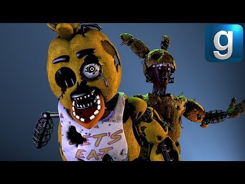 Gmod FNAF | Review | Scrap Chica Remastered Pill Pack & Ignited Stylized Springtrap Update!