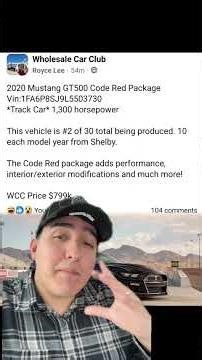 Mustang gt 500 red code en venta por 800 k 🤯💀Follow : @Miikemz ✅