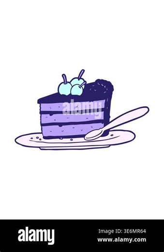 shaking motion animation of cartoon expensive slice of chocolate cake Stock Video Footage - Alamy