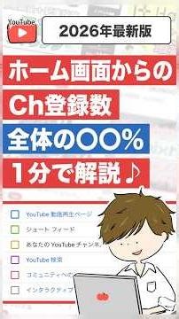 こんなに！？【数値公開】YouTubeホーム画面からのCh登録率が〇〇％でした