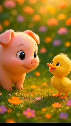 Pig & Duck Meet for the First Time 🐷🐤💛