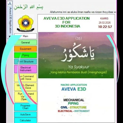 Bismillah : Aveva E3D.2.1. PORTABLE AND APPLICATION.