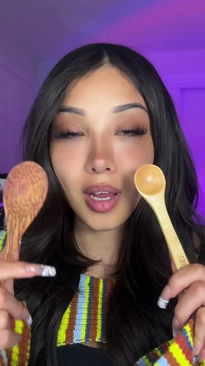 Which spoon sounds better? #asmr #thisorthat #eatingyourface #mouthsounds