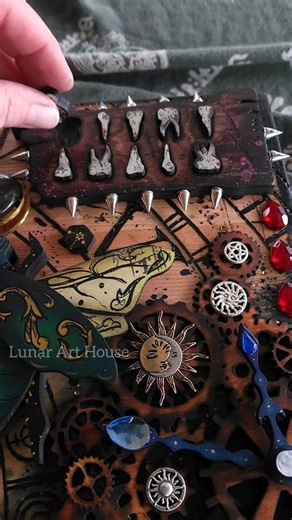 2.7K views · 686 reactions | I'm so in love with this box, I'm sharing it again  this was so much fun to make! I love all the stuff to interact with. With no reason for most of it  I've had to put our next shop uodate/restock on pause until April ish. For now, I've been keeping busy making made to order boxes and journals from past designs  available on lunararthouse.com through my bio #hiddenkeybox #hiddenkeyjournal | Lunar Art House | Facebook