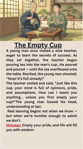 The Empty Cup | A Short Motivational Story About Humility and Growth #english #quotes #motivation