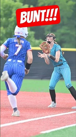 Pitcher ATTACKS the Bunt! 🥎💥#softball #sports #highlights
