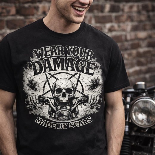 Motorcycle Shirt for Men, Gift for Motorcycle Rider, Biker Graphic Tee, Retro Skull Design - Etsy