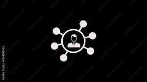 Animation of network of connections with digital icons . digital interface connection and communication concept digitally generated animation.