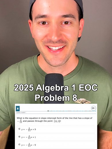 Algebra 1 EOC Practice Problems: Follow for More!