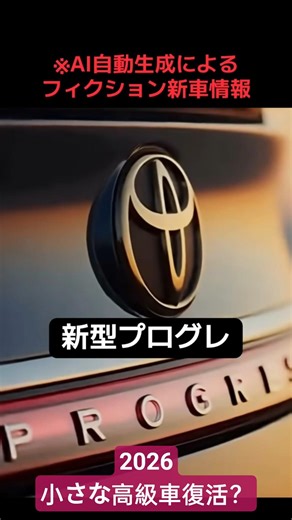 【プログレ復活？】新型プログレが登場するならこうなる!AIのsoraが作成したイメージ画像。プログレの後継機saiの進化版？#nc250#小さな高級車#トヨタプログレ #toyotaprogres