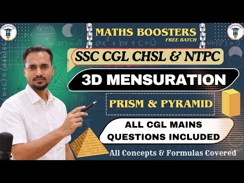 3D Mensuration: Prism & Pyramid | Concepts, Formulas & PYQs | SSC CGL CHSL RRB NTPC | Exam Boosters