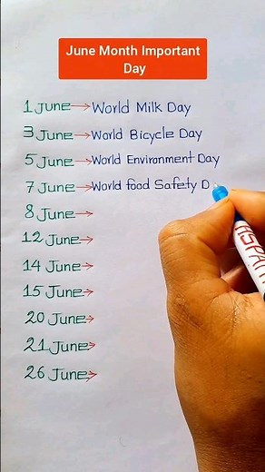 June Month Important Day🔥Important Day of June Month #June #short