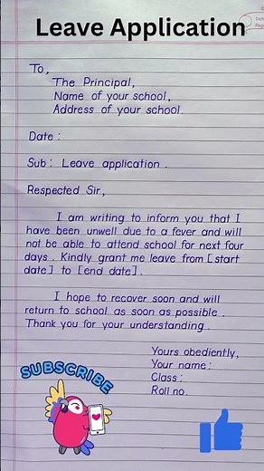 Leave Application for School students.