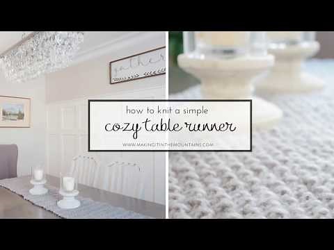 How To Knit A Table Runner | Easy Farmhouse Knit Table Runner