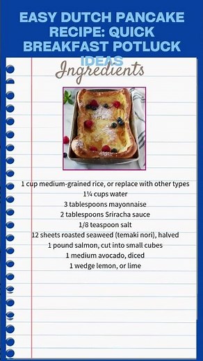 Easy Dutch Pancake Recipe: Quick Breakfast Potluck Ideas