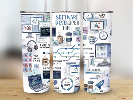Software Developer Life Digital Tumbler Wrap, Funny Programmer Gift, Coding Life, High Resolution, Straight Tapered Design, 300 DPI - Etsy Canada