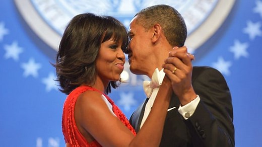 Barack and Michelle Obama slow dance at inaugural ball - video