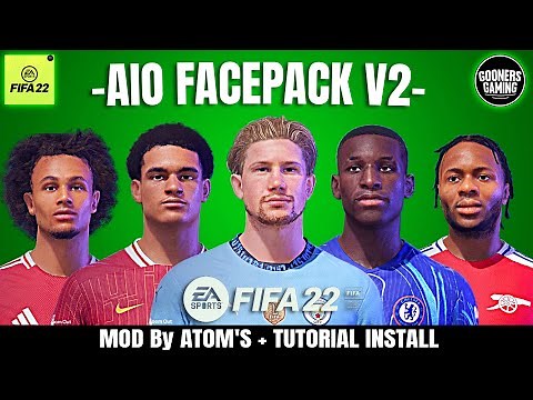 FIFA 22 MOD FACEPACK V2 TU 17 By ATOM'S + TUTORIAL INSTALL - FIFA 22 PC #fifa22