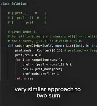 974 Subarray Sums Divisible by K #leetcode