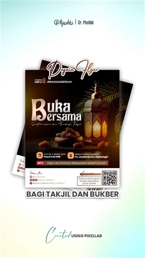FLYER BUKA BERSAMA & BERBAGI TAKJIL | PIXELLAB | RAMDADHAN | EDITABLE #shorts #fyp #bukber #takjil