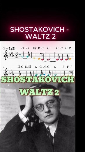 🎻 Shostakovich - Waltz No. 2 | ✨ Animated Easy Notes