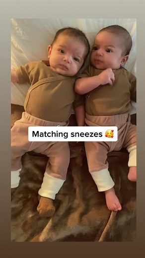 Synchronized Twin Sneezes on TikTok