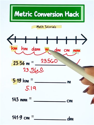 78K views · 629 reactions | Math Review : Metric Conversion Hack‼️‼️ #Math #mathteachergon #teachergon #mathhacks #mathtutor #mathtricks #metric #conversion | Math Tutorials | Facebook