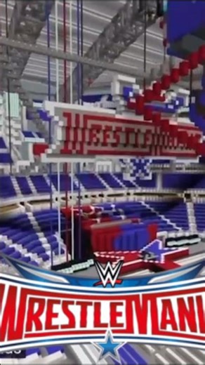 I Built WrestleMania 32 in Minecraft 🤯 #minecraft #gaming #wwe