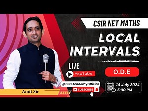 Local Intervals: Learn Ordinary differential equation with Amit Sir - Live | CSIR NET Mathematics