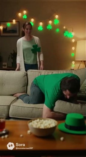 Angry guy loses remote on saint Patrick’s day
